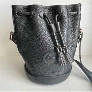 Dooney and Bourke awl Leather vintage 90’s Drawstring Bucket Bag mini crossbody